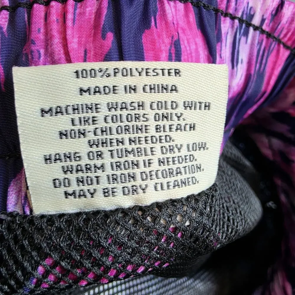 Original Fables Men's Swim Trunks Size Small Purple Blue Pink Leopard Print Shor